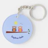 夜型フクロウカスタムズ文字ブルー両面 キーホルダー (裏面)