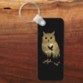 夜型フクロウシルエット キーホルダー (正面)
