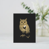 夜型フクロウシルエット ポストカード (スタンド正面)