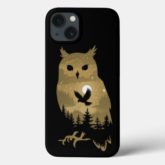 夜型フクロウシルエット Case-Mate iPhoneケース (裏面)