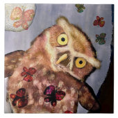 夜型フクロウ三徳 タイル (正面)