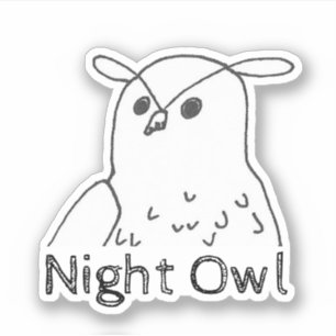 夜型フクロウ手描き野生のワシフクロウ シール