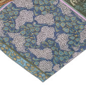 夜型フクロウ、ライラック、葉アールヌーボーフローラ ショートテーブルランナー (コーナー)