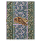 夜型フクロウ、ライラック、葉アールヌーボー暗色フローラ テーブルクロス (正面)