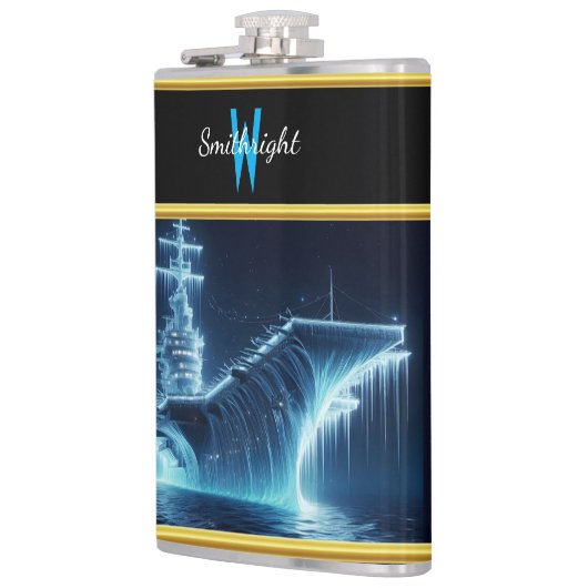 夜威厳のあるに氷の海から湧き出る船 フラスク (左)