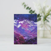 夜山雪の風景 ポストカード (スタンド正面)