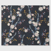 夜庭に継ぎ目のない花柄 ラッピングペーパー (フラット)