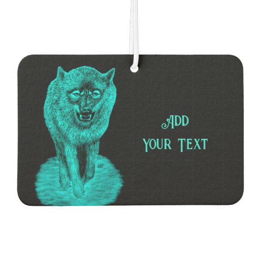 夜怒の黒い狼 カーエアーフレッシュナー (正面)