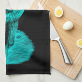 夜怒の黒い狼 キッチンタオル (四つ折り)