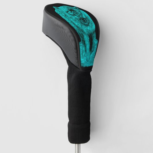 夜怒の黒い狼 ゴルフヘッドカバー (アングル)