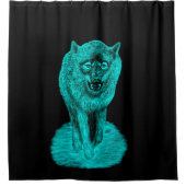 夜怒の黒い狼 シャワーカーテン (正面)