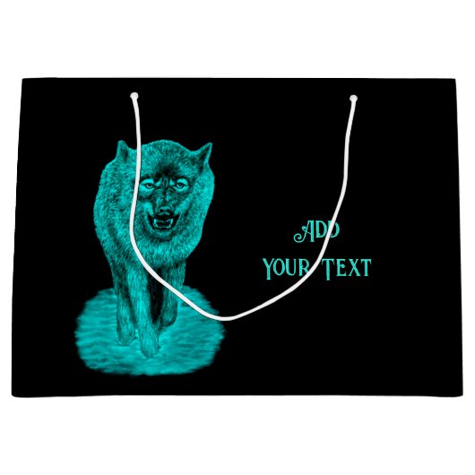 夜怒の黒い狼 ラージペーパーバッグ (正面)