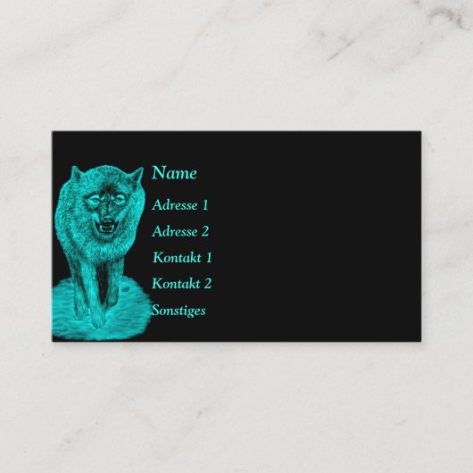 夜怒の黒い狼 名刺 (正面)