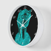 夜怒の黒い狼 壁時計 (傾斜)