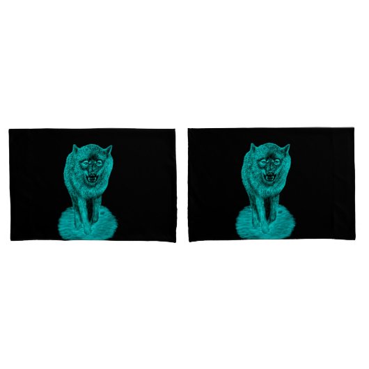 夜怒の黒い狼 枕カバー (フロントセット)