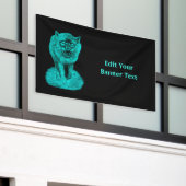 夜怒の黒い狼 横断幕 (ビルの外側)