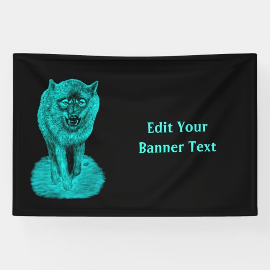 夜怒の黒い狼 横断幕 (横)