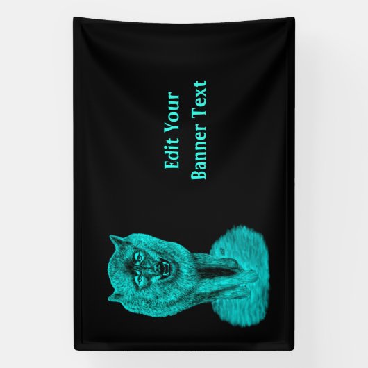 夜怒の黒い狼 横断幕 (縦)