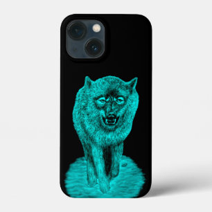 夜怒の黒い狼 iPhone 13 MINIケース