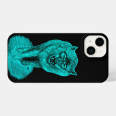 夜怒の黒い狼 iPhoneケース (裏面横)