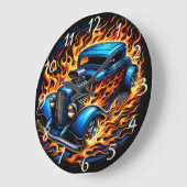 夜改造に燃え盛る通り ラージ壁時計 (傾斜)