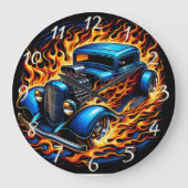 夜改造に燃え盛る通り ラージ壁時計 (正面)