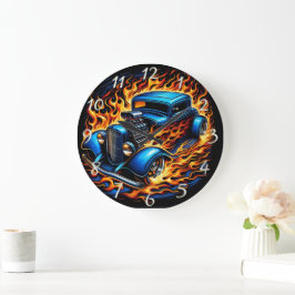 夜改造に燃え盛る通り ラージ壁時計