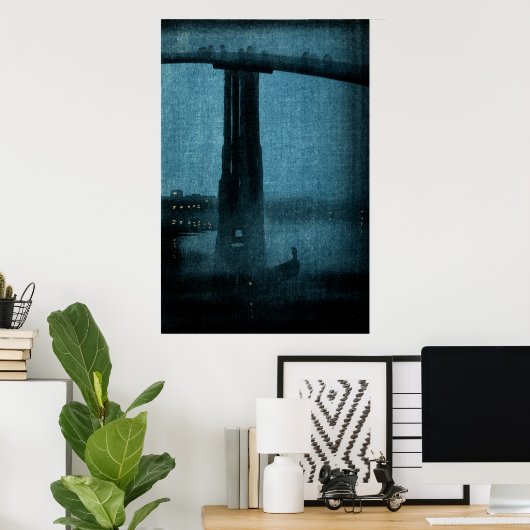 夜日本の1号橋 ポスター (ホームオフィス)