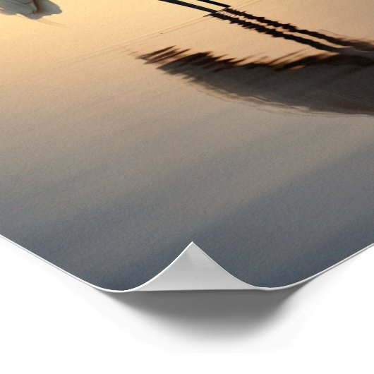 夜明けとともに美しい白い緑 ポスター (角)