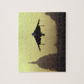 夜明けにモールのハリアーのジェット機の着陸との ジグソーパズル (縦)