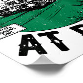 夜明けに乗る 芝刈機 ゼロターン面白いパパ刈る ポスター (角)