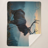 夜明けに尾根でエルク シェルパブランケット (正面)