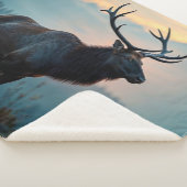 夜明けに尾根でエルク シェルパブランケット (3/4)