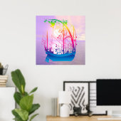 夜明けに帆船 ポスター (ホームオフィス)