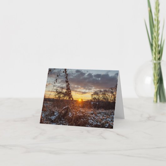 夜明けに最初雪 ノートカード (正面)