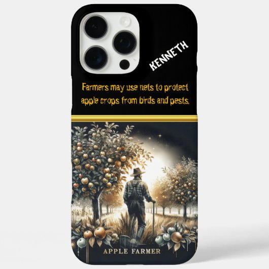 夜明けに果樹園の世話をするリンゴの農家 Case-Mate iPhoneケース (裏面)