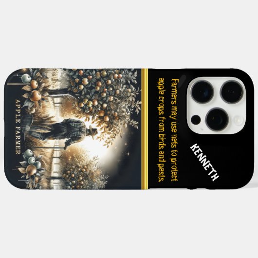 夜明けに果樹園の世話をするリンゴの農家 Case-Mate iPhoneケース (裏面 (横))