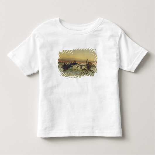 夜明けに疾走する冬のトロイカ トドラーTシャツ (正面)