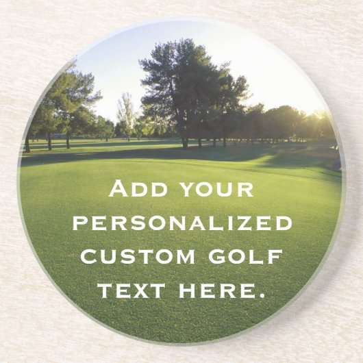 夜明けに緑のゴルフコース コースター (正面)