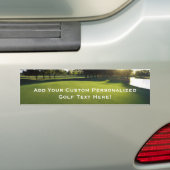 夜明けに緑のゴルフコース バンパーステッカー (車上)