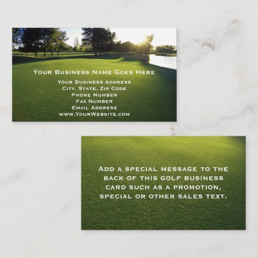 夜明けに緑のゴルフコース 名刺 (正面/裏面)