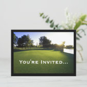 夜明けに緑のゴルフコース 招待状 (スタンド正面)