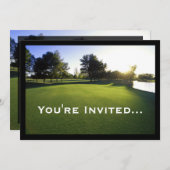 夜明けに緑のゴルフコース 招待状 (正面/裏面)