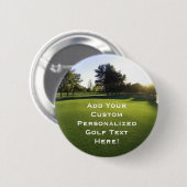 夜明けに緑のゴルフコース 缶バッジ (正面&裏面)