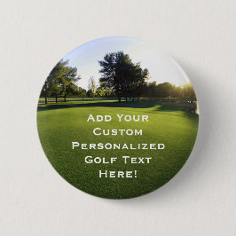 夜明けに緑のゴルフコース 缶バッジ