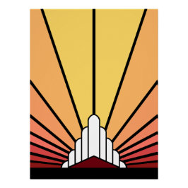 夜明けのアールデコ太陽 ポスター