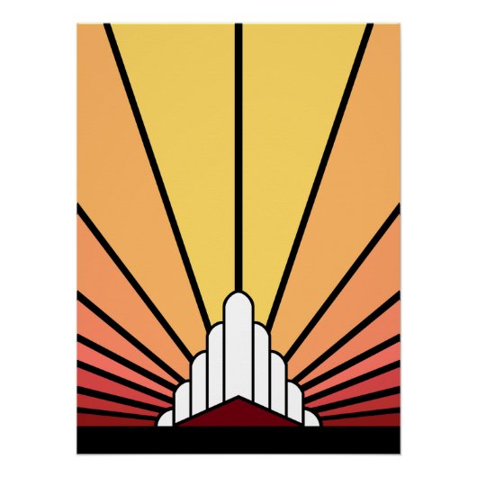 夜明けのアールデコ太陽 ポスター (正面)