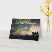 夜明けのカウボーイズ特別な**誕生日** カード (黄色い花)