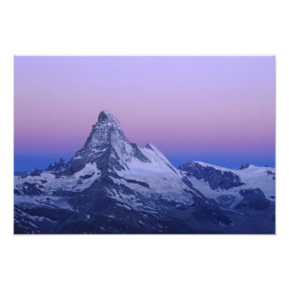 夜明けのマッターホルン山、ツェルマット、スイスアルプス、 フォトプリント