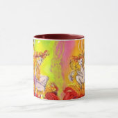 夜明けの低い妖精ファンタジー水色 マグカップ (中央)